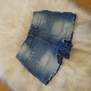 Creative Soul Distressed Denim Shortie Shorts